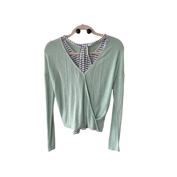 Abercrombie kids layered sweater wrap white striperacerback double layer 13 / 14 - Picture 5 of 10